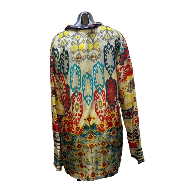 Johnny Was Silk Blouse  Multicolor Long Sleeve M - Picture 2 of 7